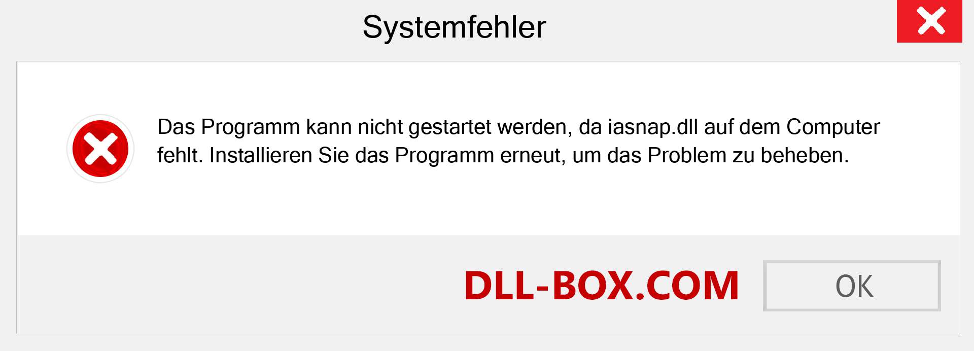 iasnap.dll-Datei fehlt?. Download für Windows 7, 8, 10 - Fix iasnap dll Missing Error unter Windows, Fotos, Bildern