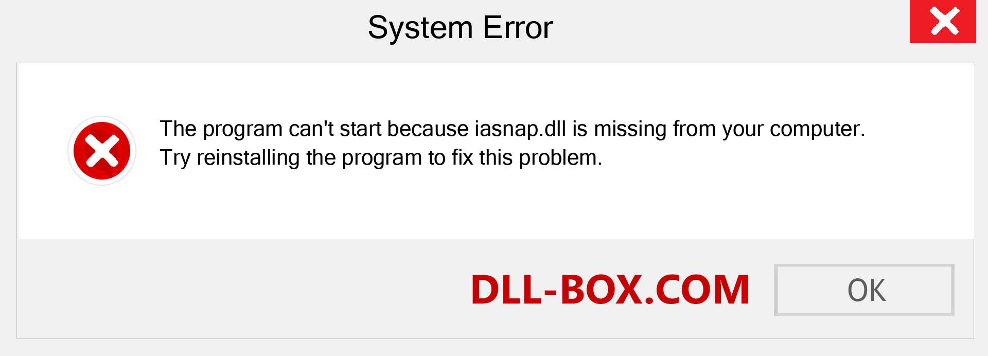  iasnap.dll file is missing?. Download for Windows 7, 8, 10 - Fix  iasnap dll Missing Error on Windows, photos, images